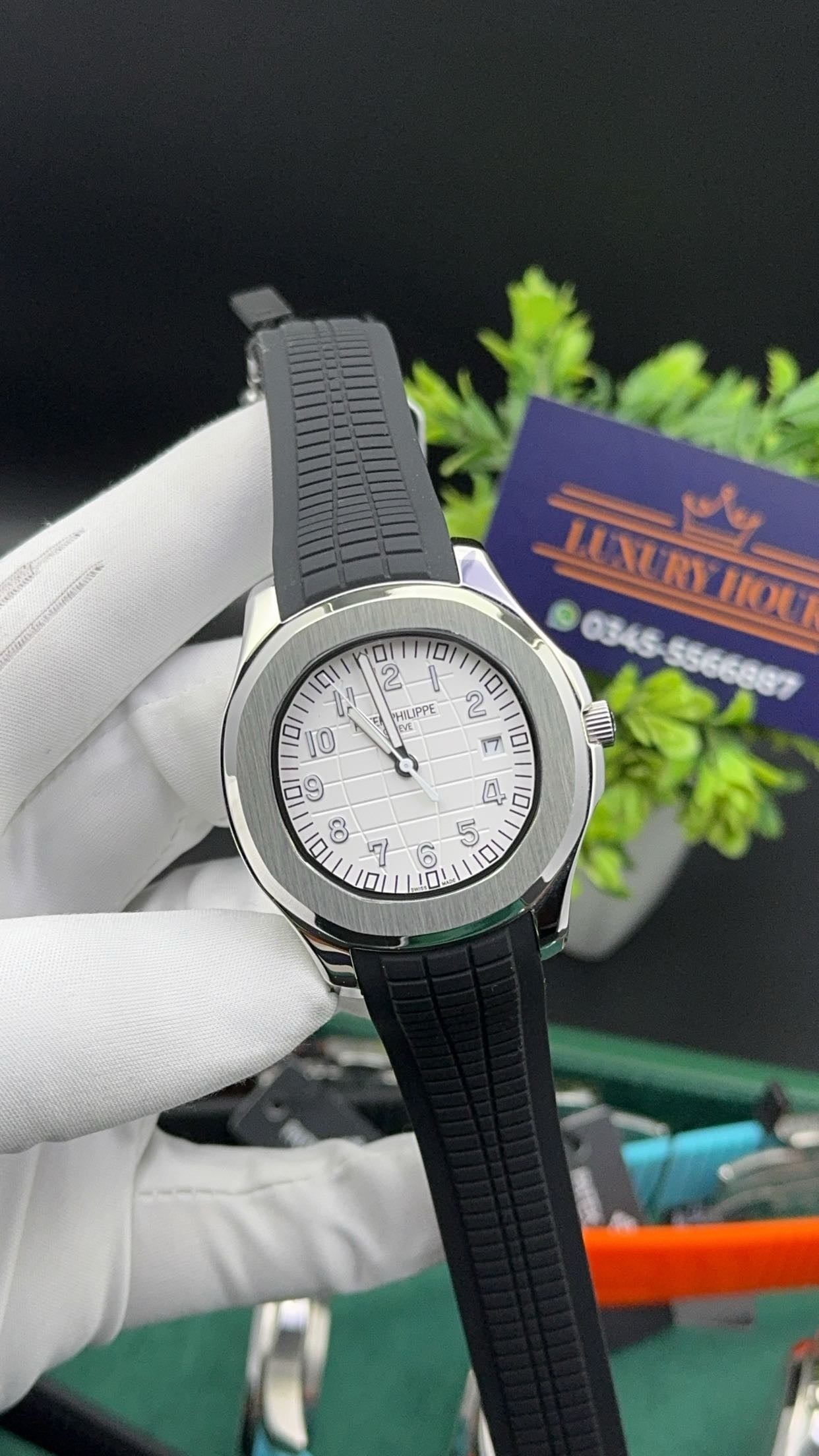 Silver with white dial