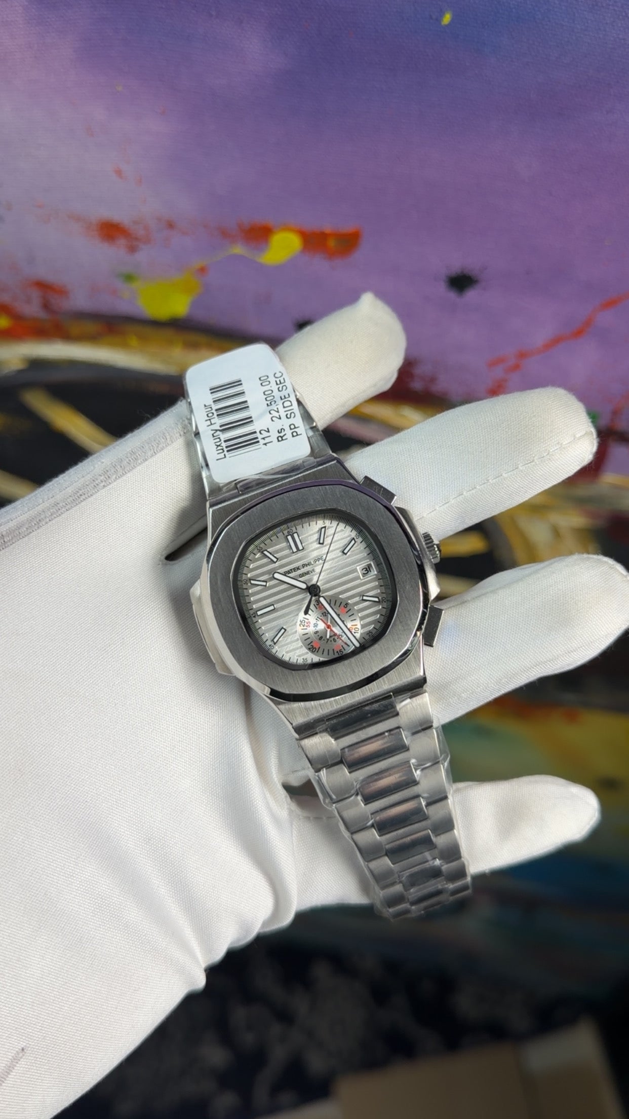 Silver with white dial