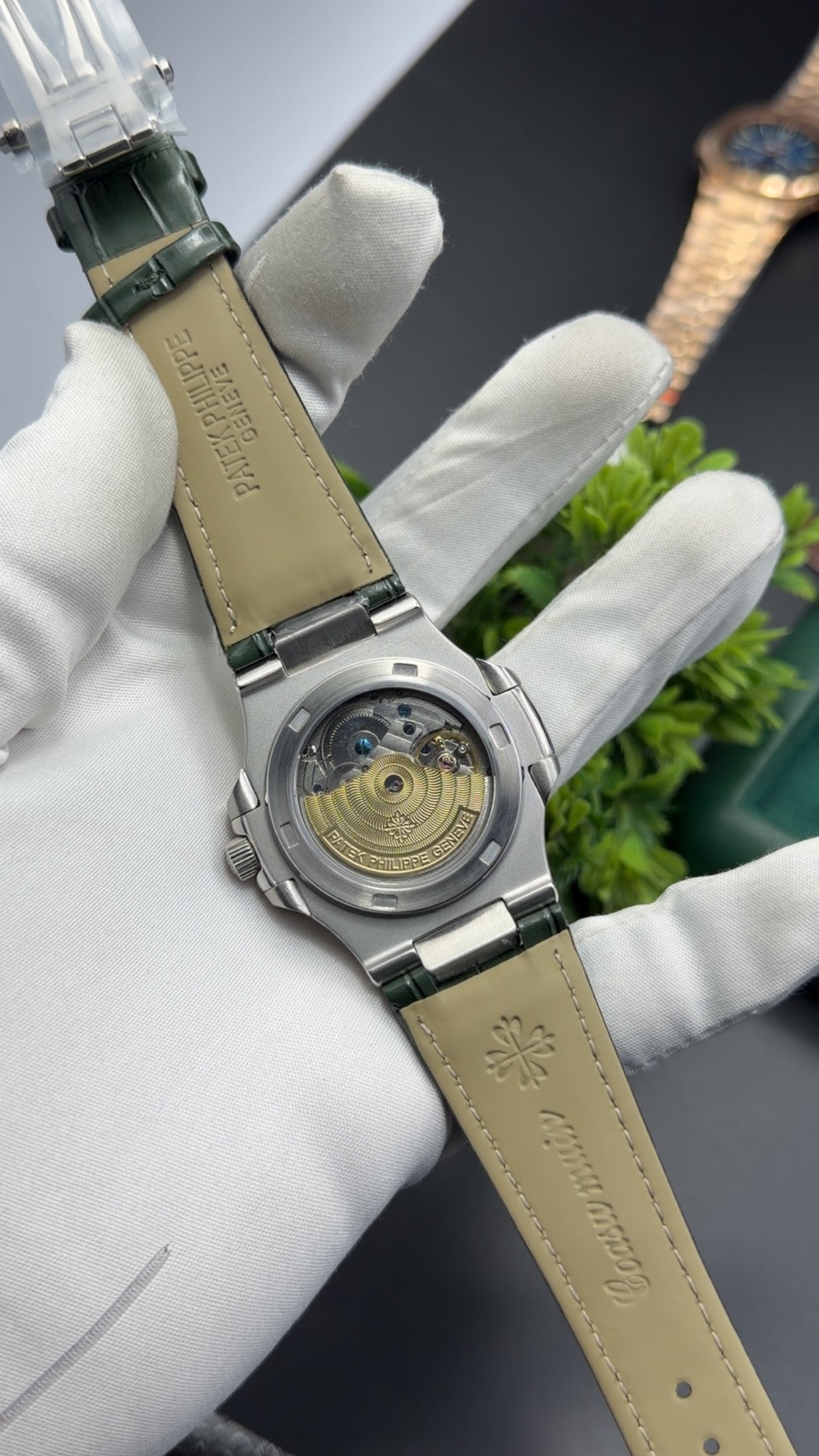 Silver with green dial🔥