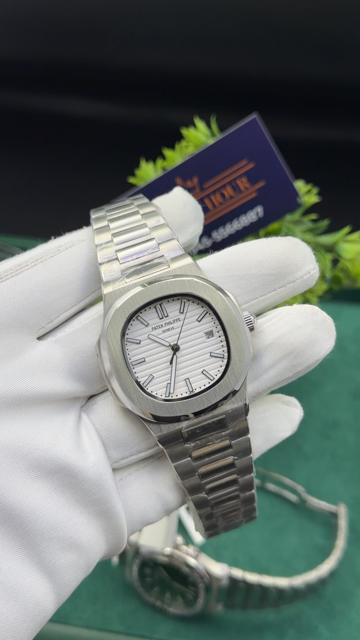 Silver with white dial