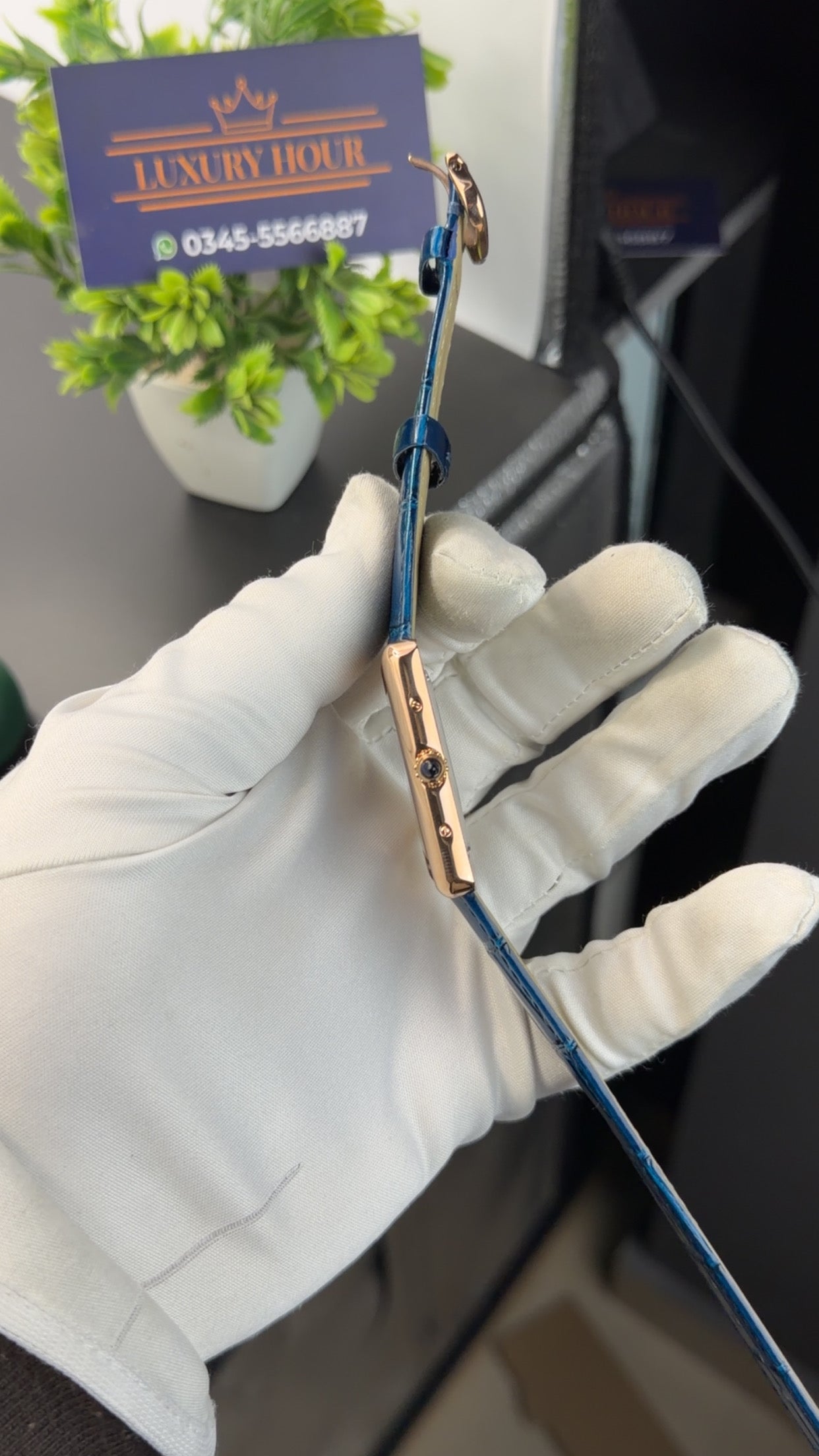 Rose Gold with blue strap🔥