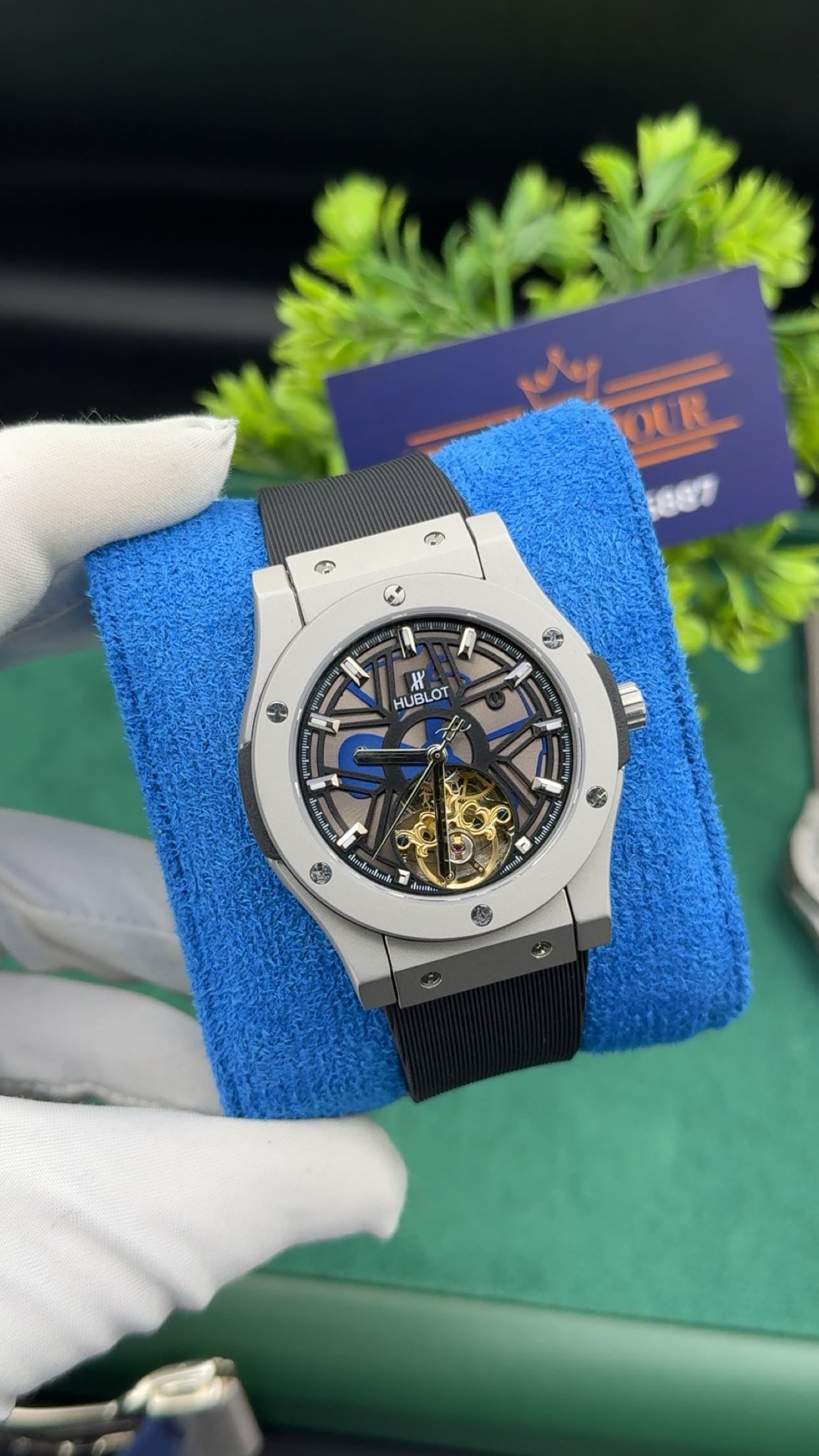 Matt Silver with black dial