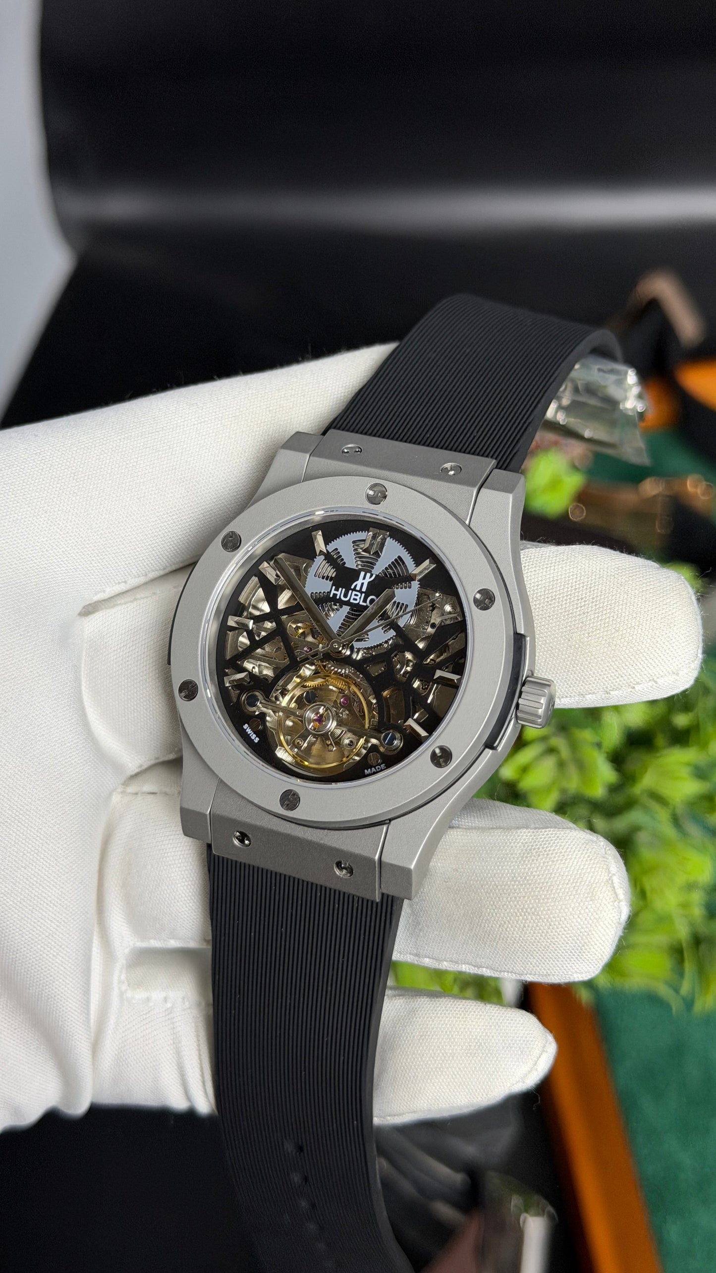 Silver with Black Dial ( Skeleton Edition )