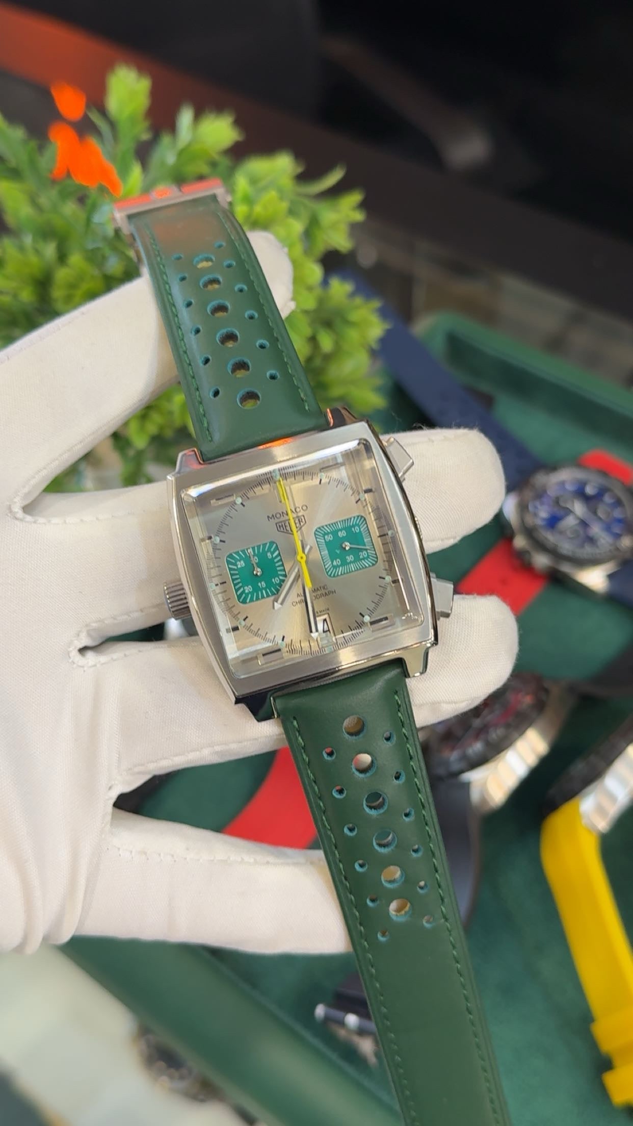 Silver with grey dial