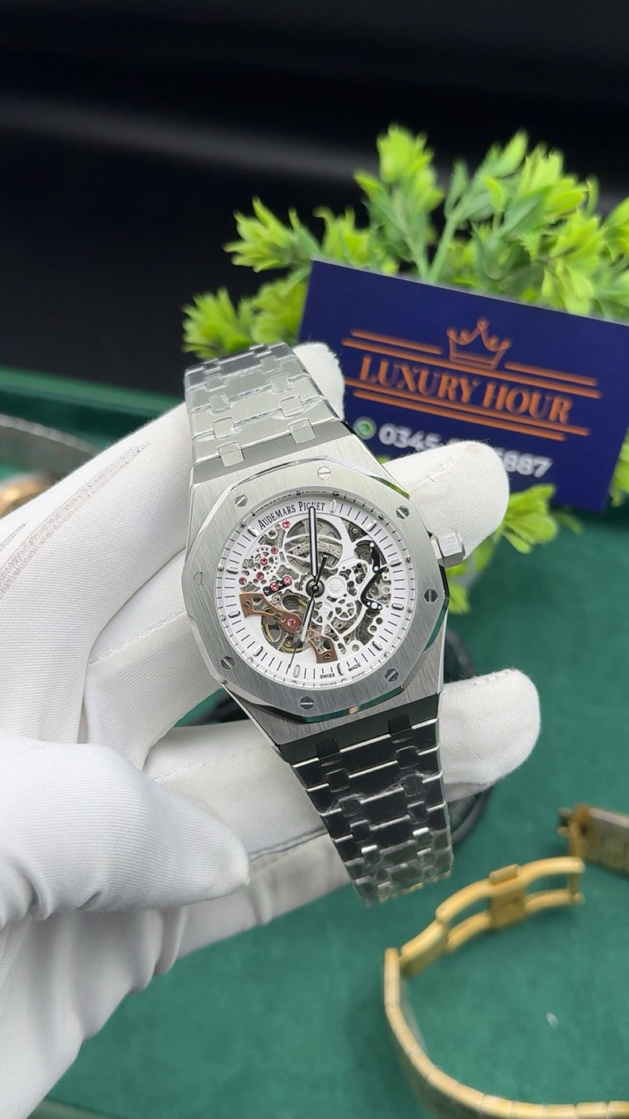 Silver with white dial