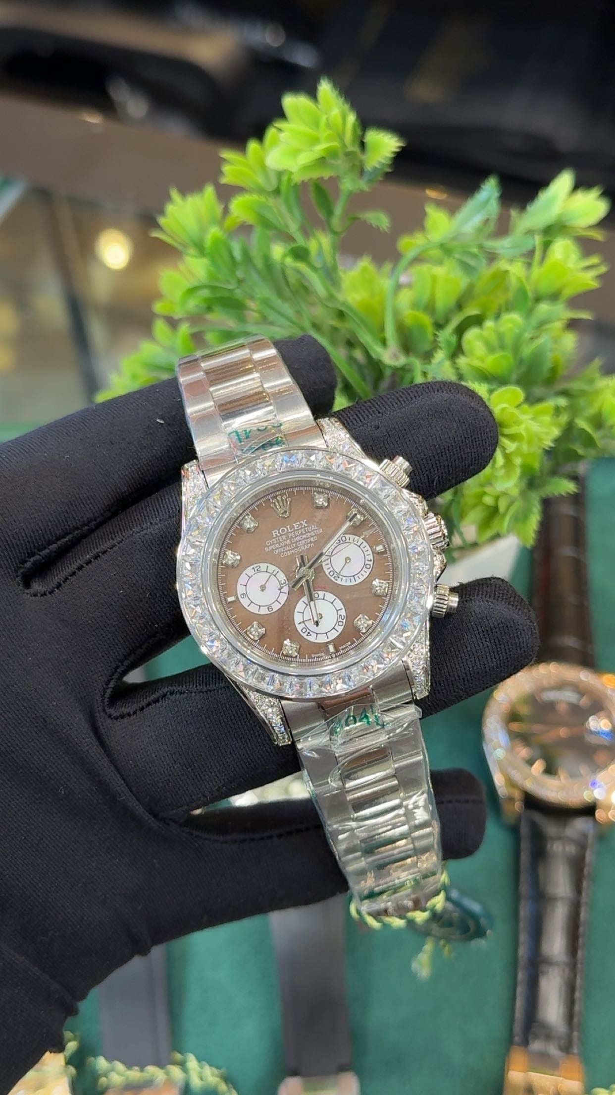 Silver with zarcon stones.