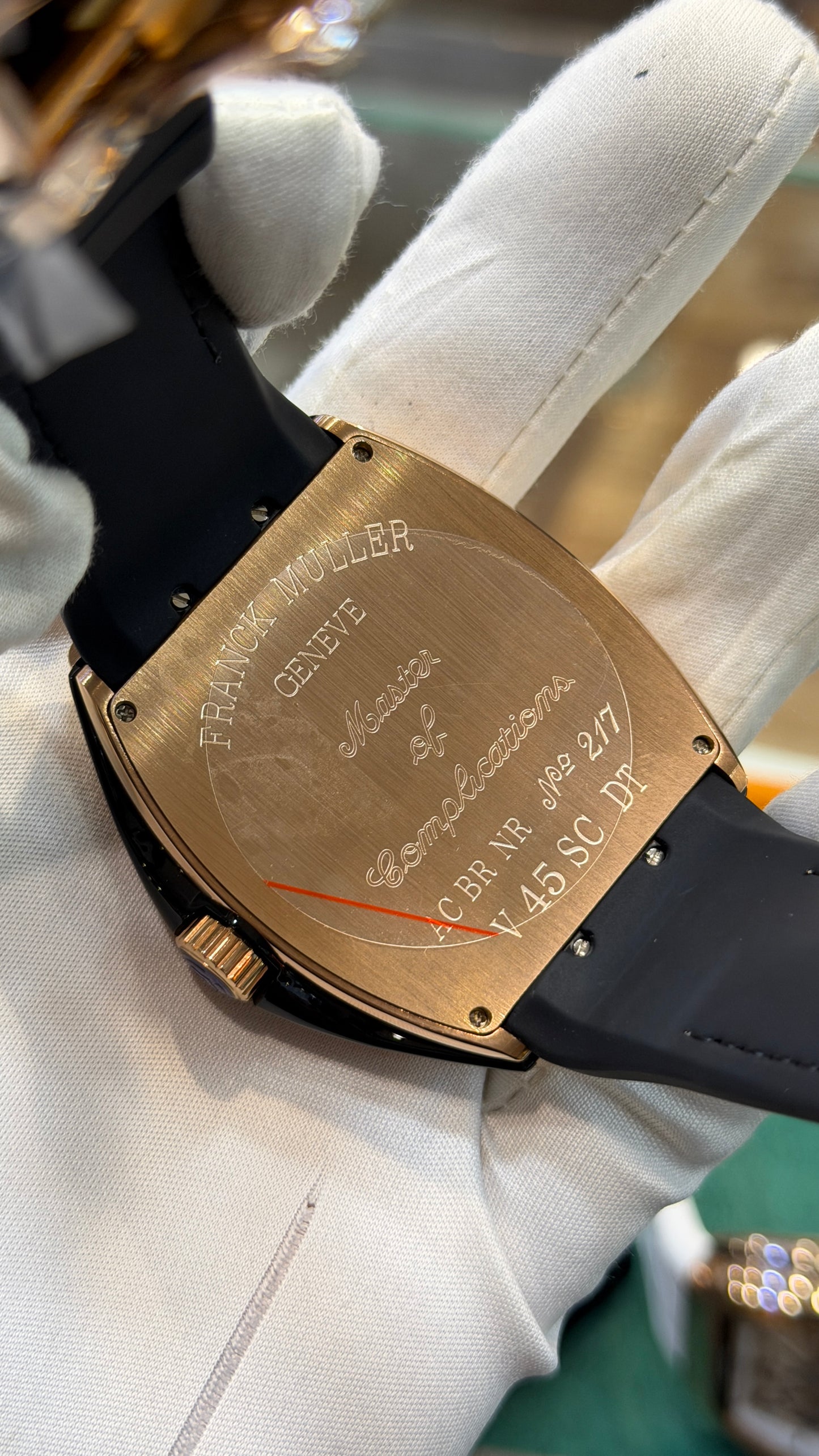 Rose Gold with Black Dial.