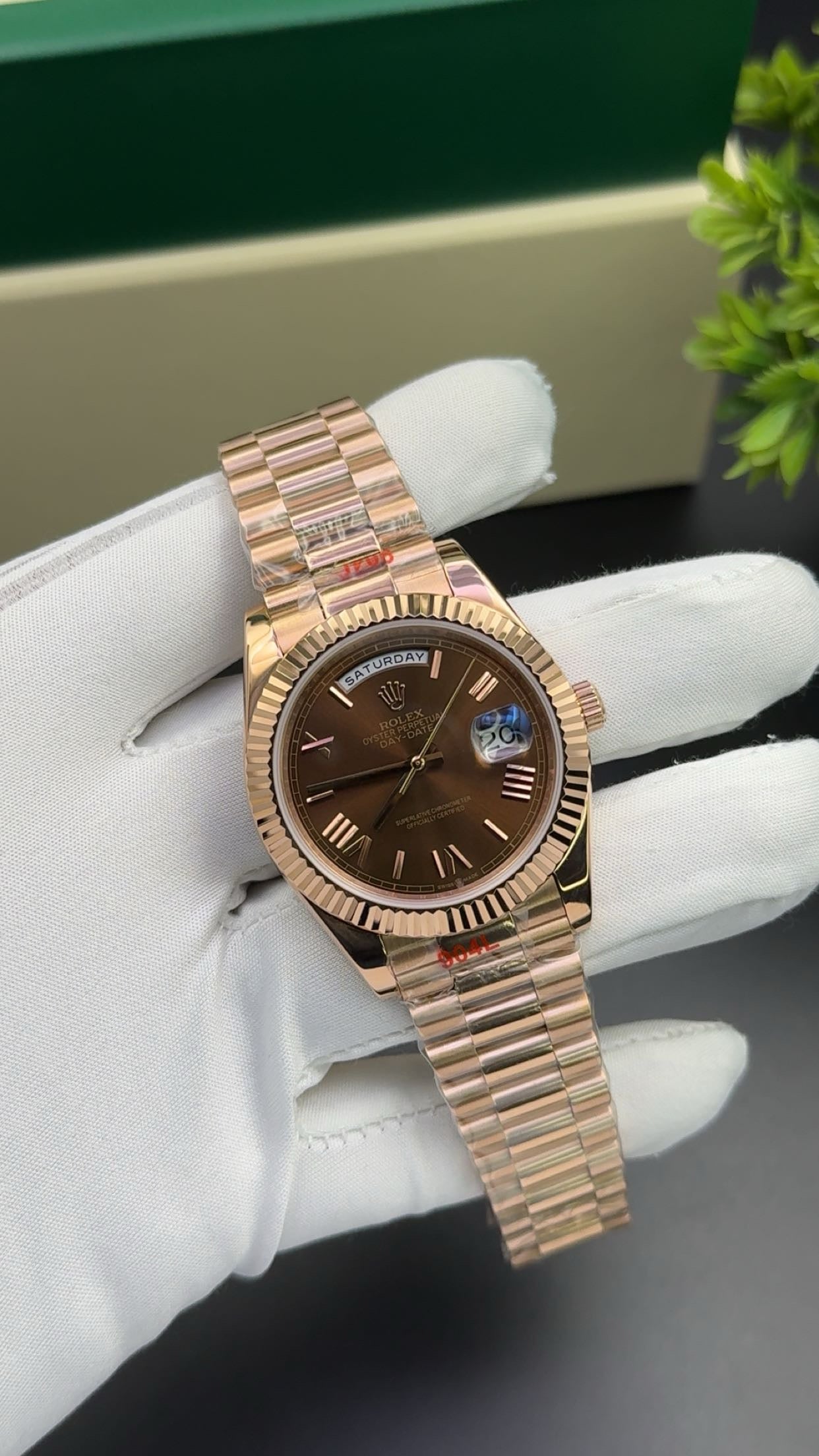Rose Gold with chocolate dial