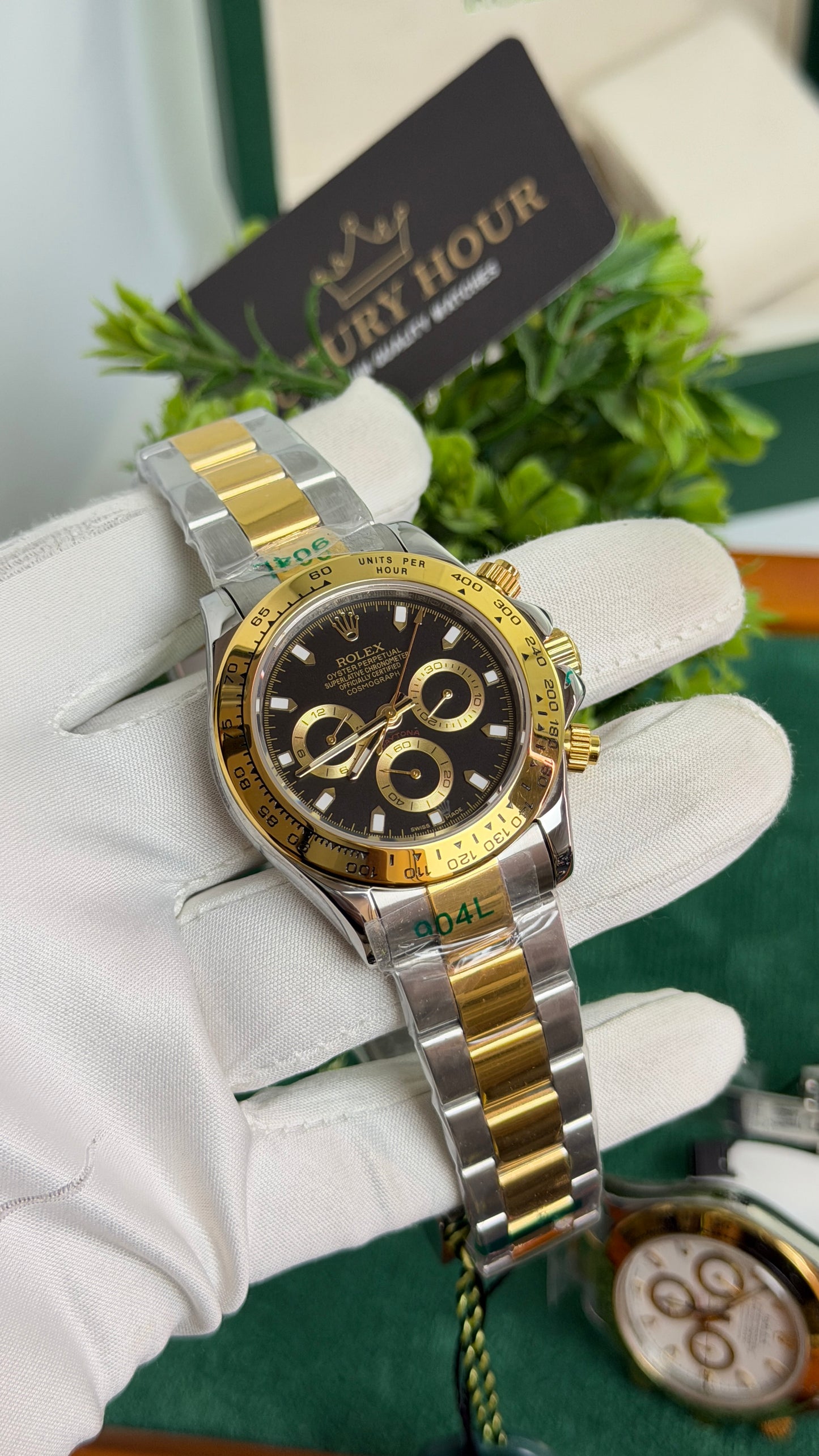 Yellow Gold Two Tone with Black Dial🔥