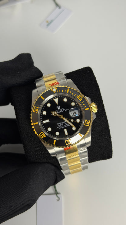 Yellow Gold Two Tone With Black Dial.