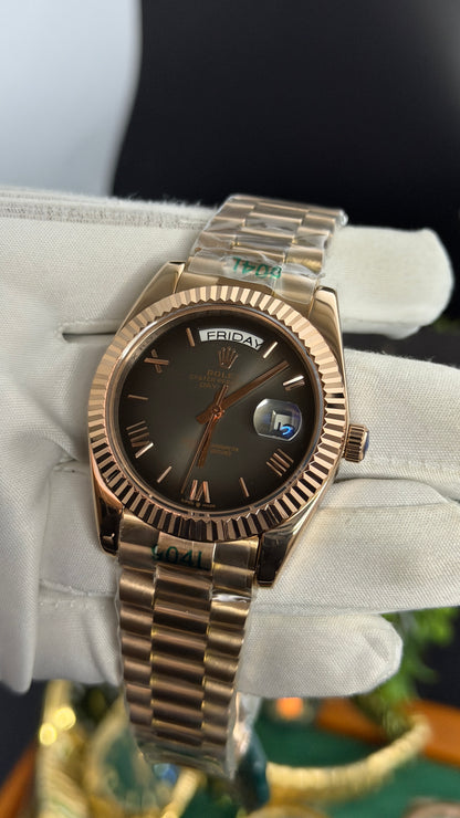 Rose Gold with Grey Dial