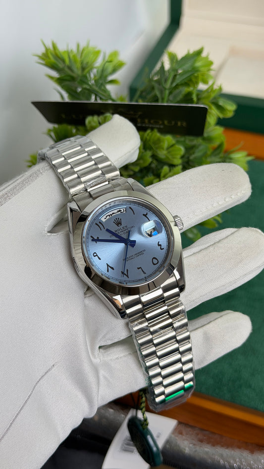 Silver with Blue Dial🔥