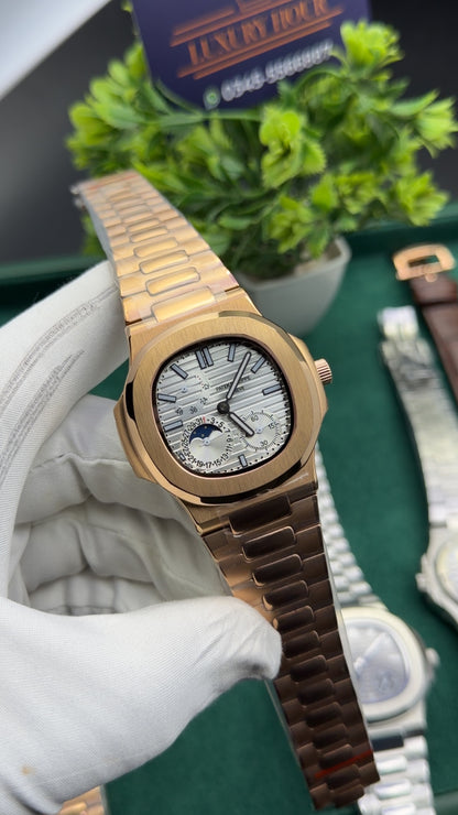 Rose Gold with white dial