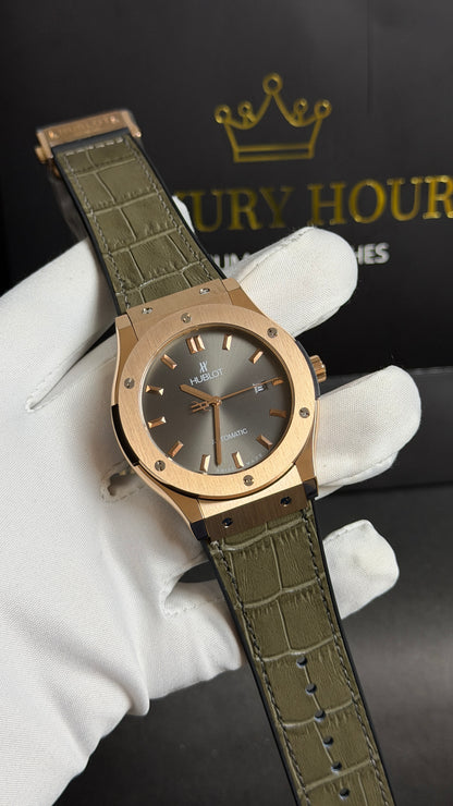 Rose Gold with Grey Dial.