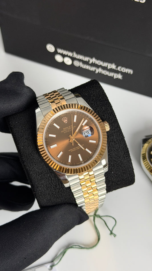 Rose Gold Two Tone with Chocolate Dial