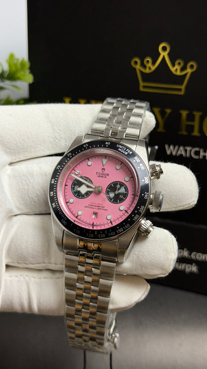 Silver with Pink Dial.
