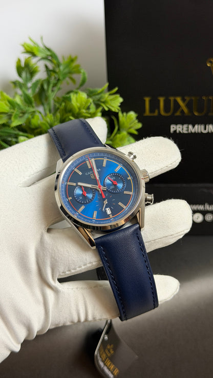 Silver with Blue Dial.