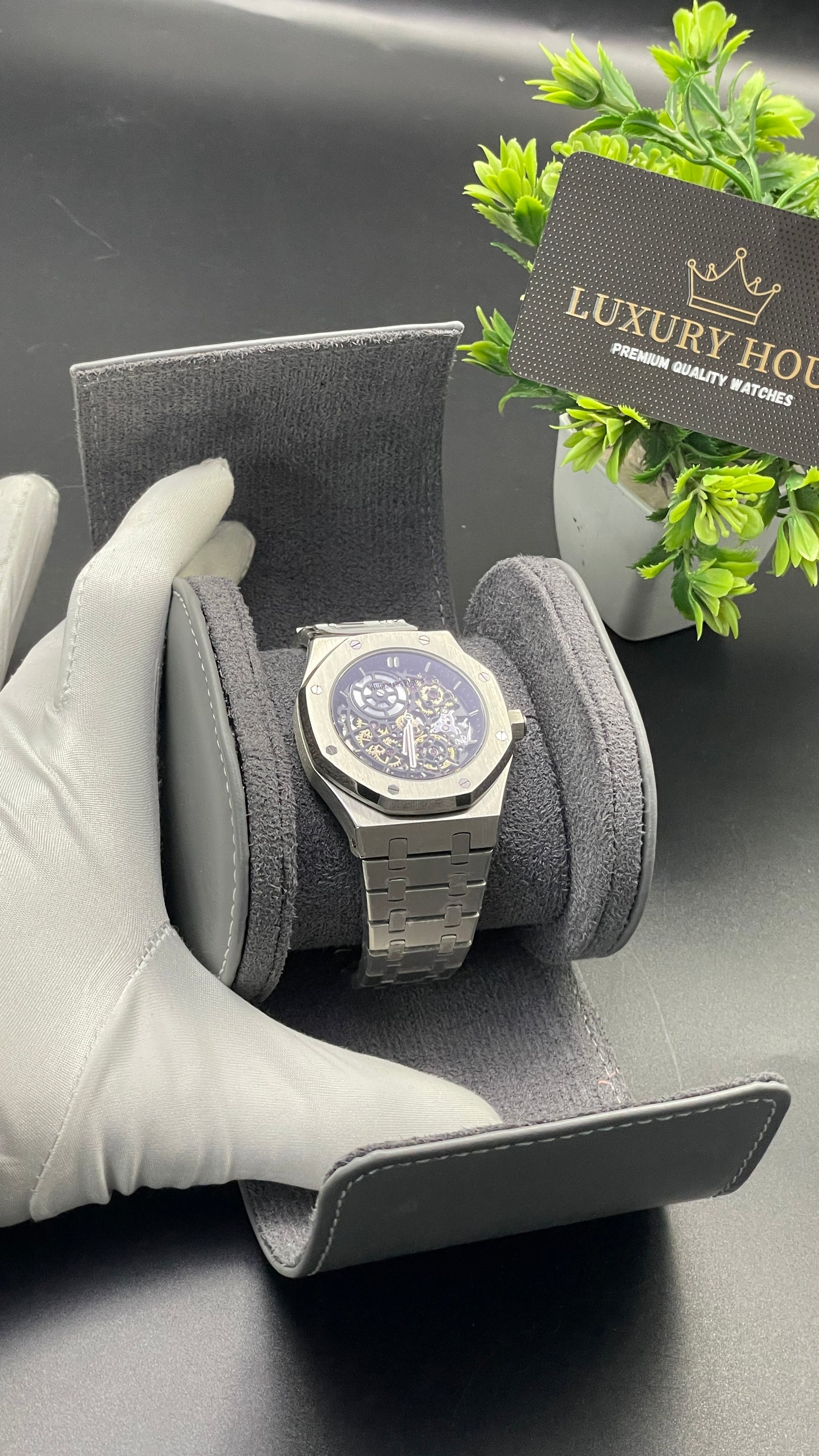 Grey Leather Watch Case