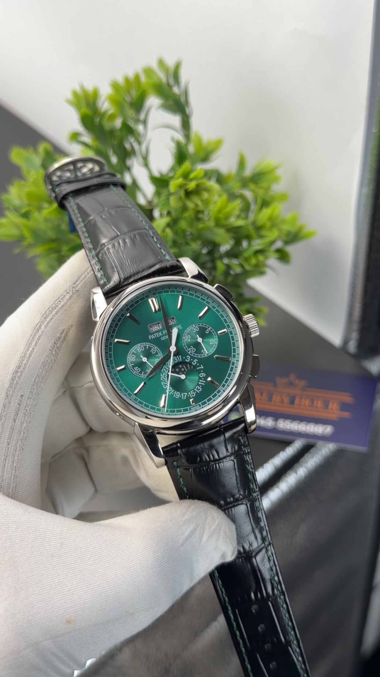 Silver with green dial🔥