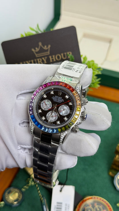 Silver with Black Dial.