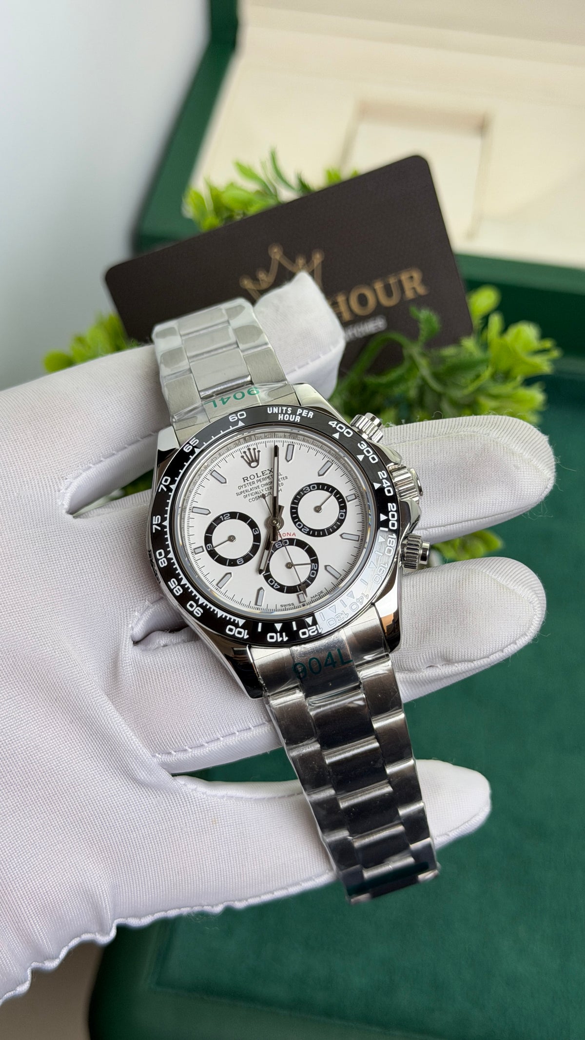 Silver with White Dial.