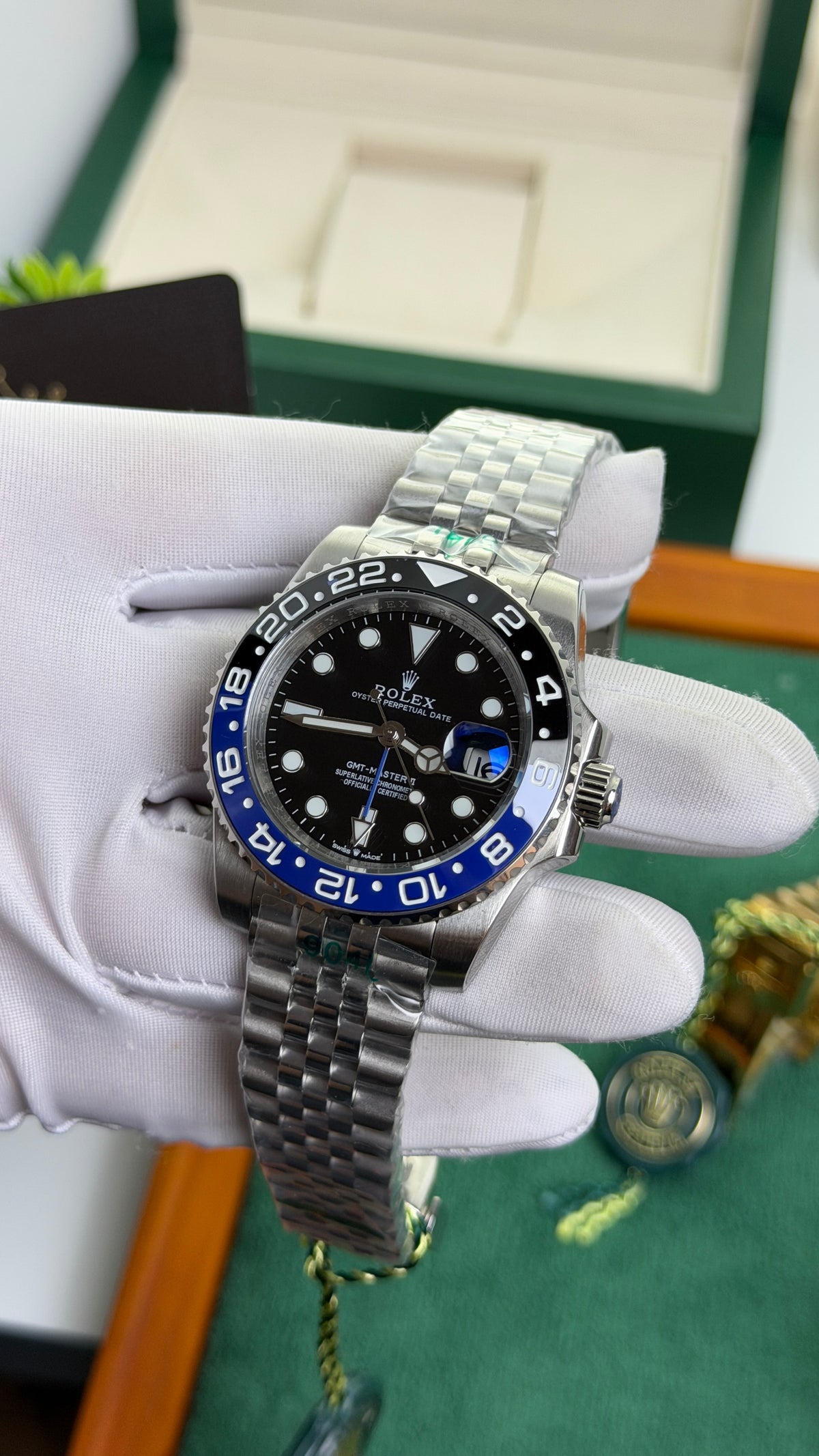 Silver with Black Dial.