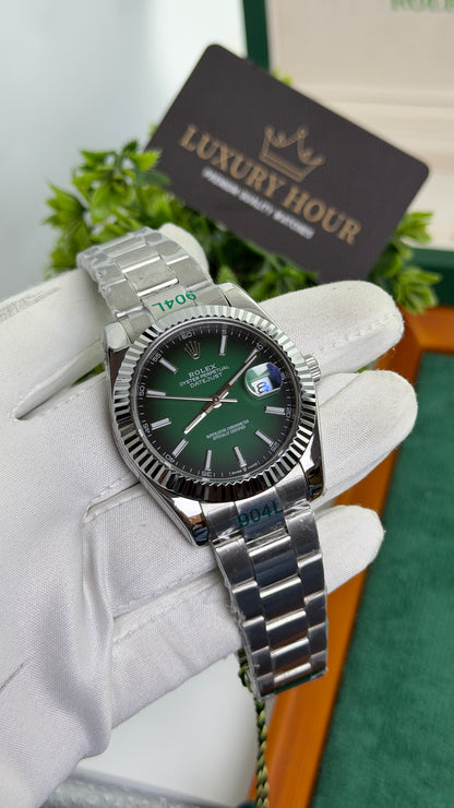 Silver with Green Dial🔥