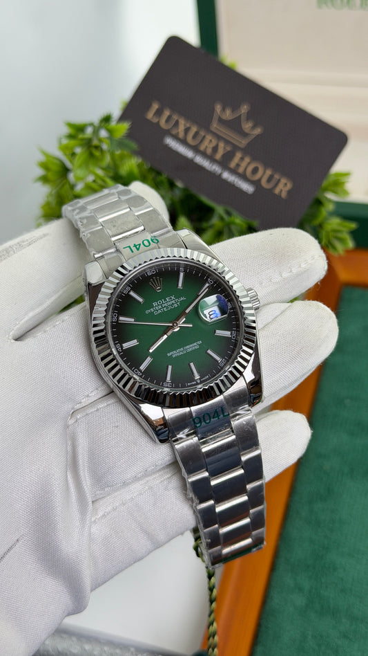 Silver with Green Dial🔥