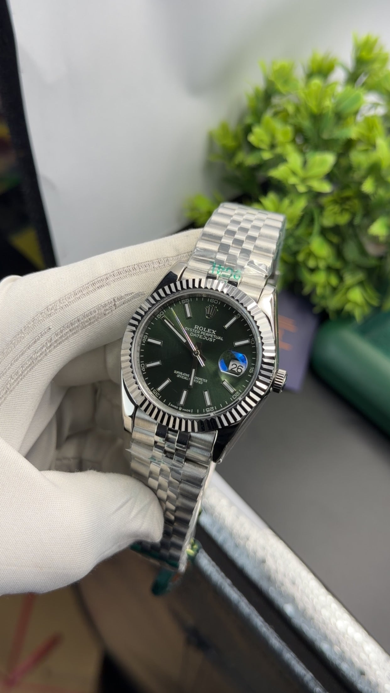 Silver with Green dial🔥