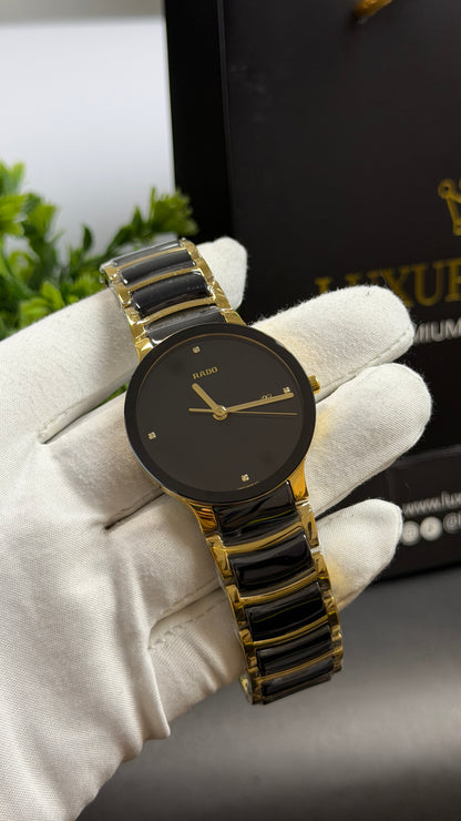Yellow Gold Two Tone with Black Dial.