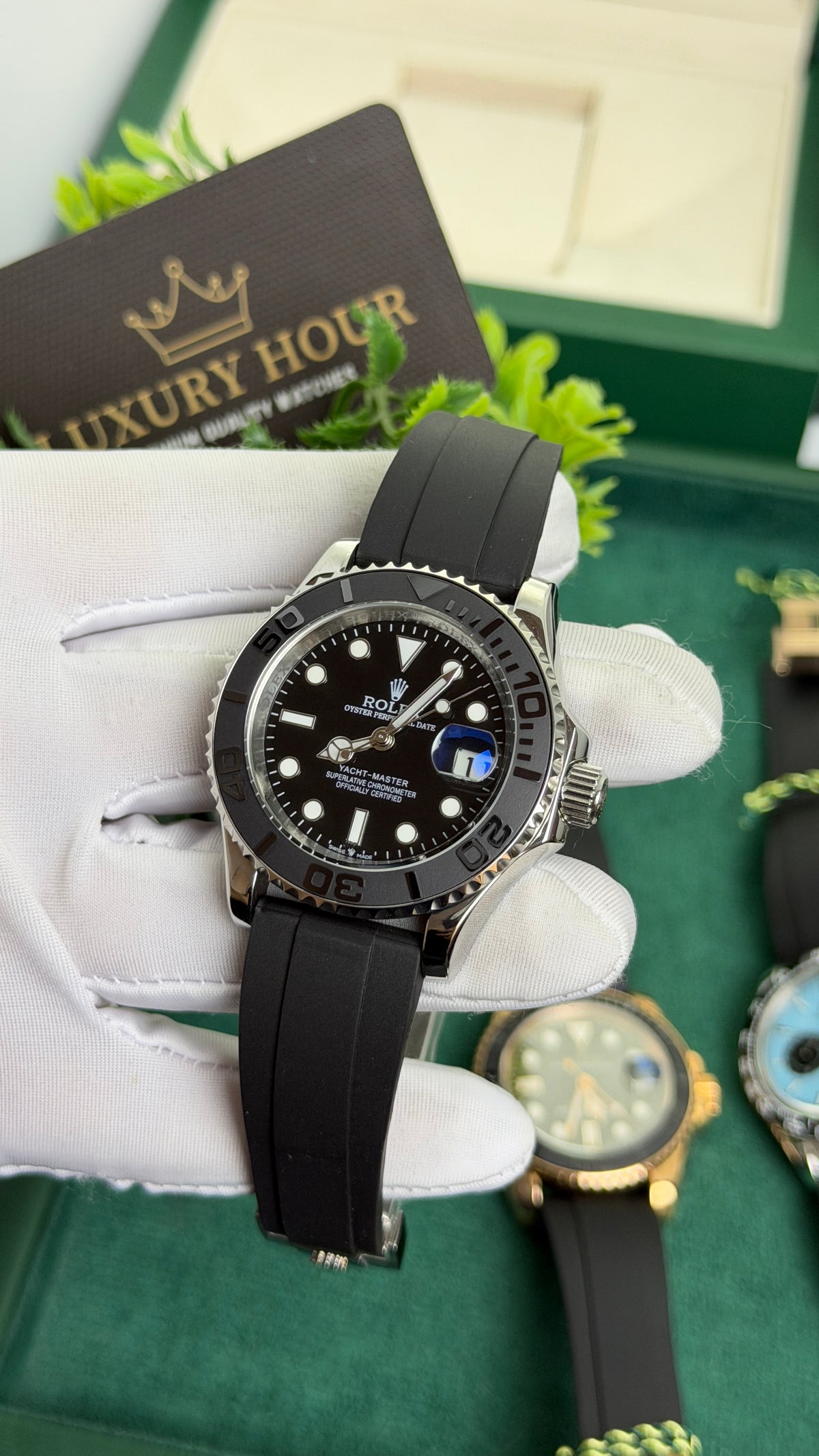 Silver with Black Dial.
