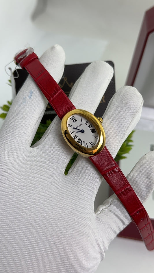 Yellow Gold with Red Strap.