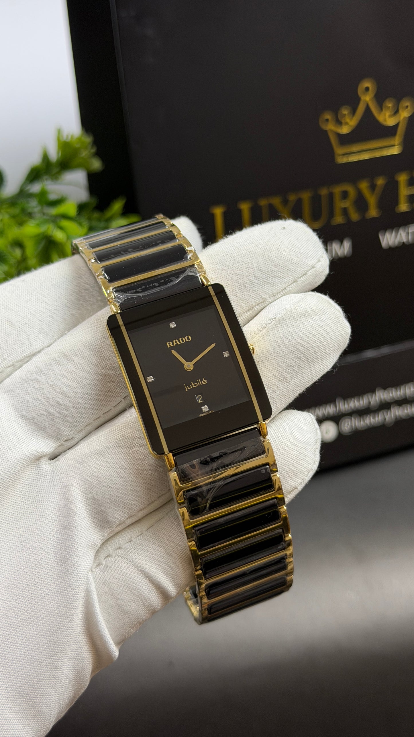Yellow Gold Two Tone with Black Dial.