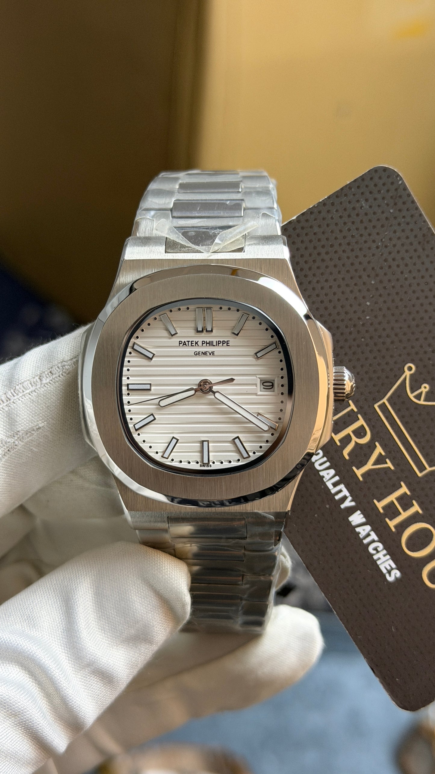 Silver with White Dial.