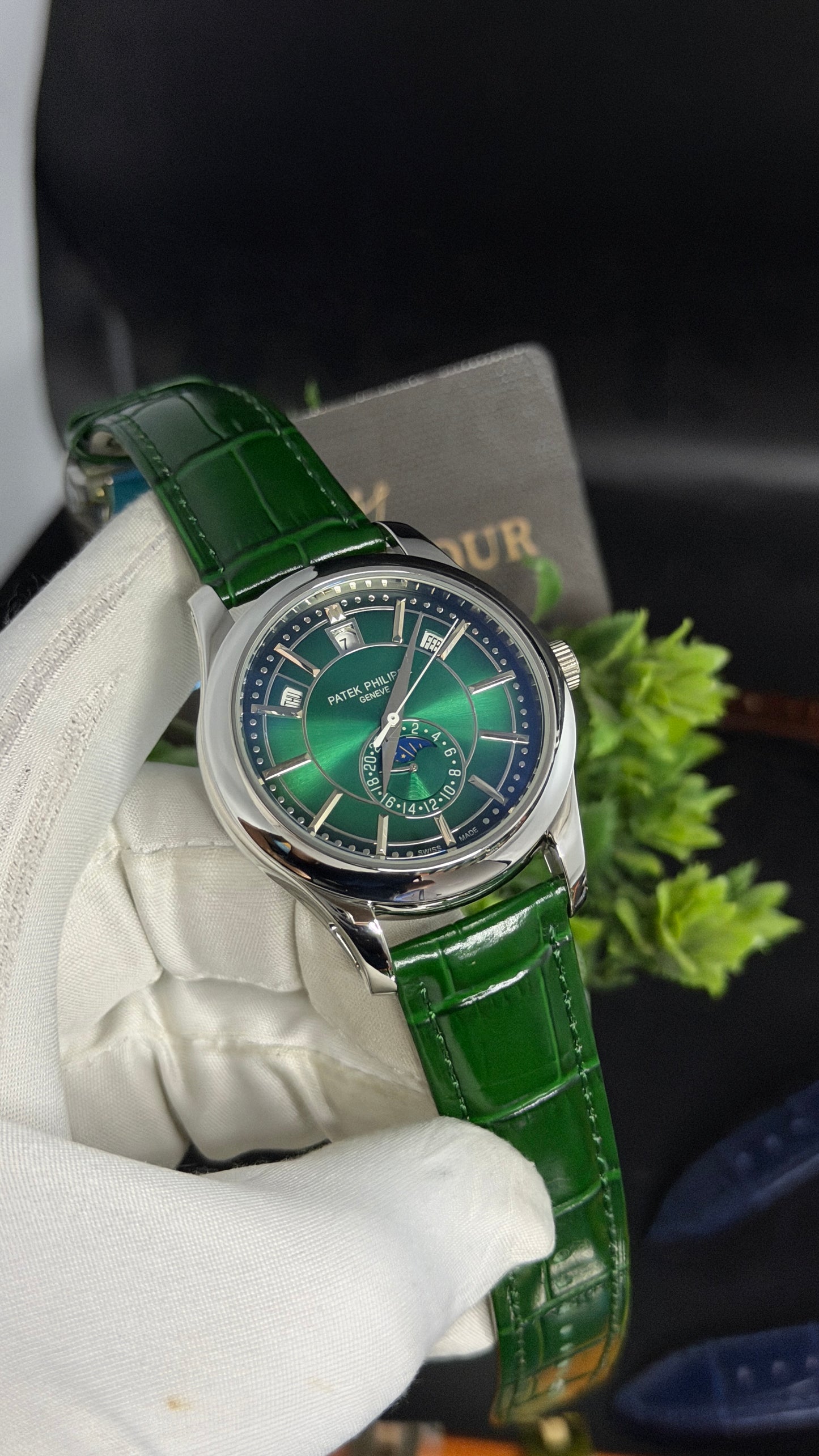 Silver with Green Dial🔥