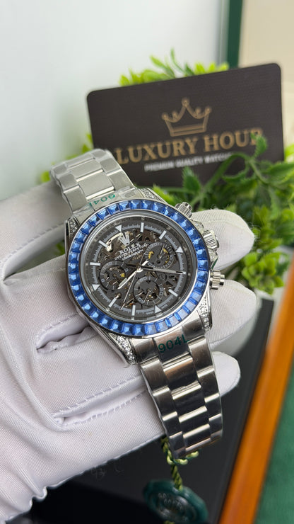 Silver with Skeleton Dial ( Diamond Edition )💎