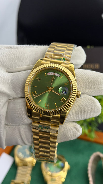 Yellow Gold with Green Dial