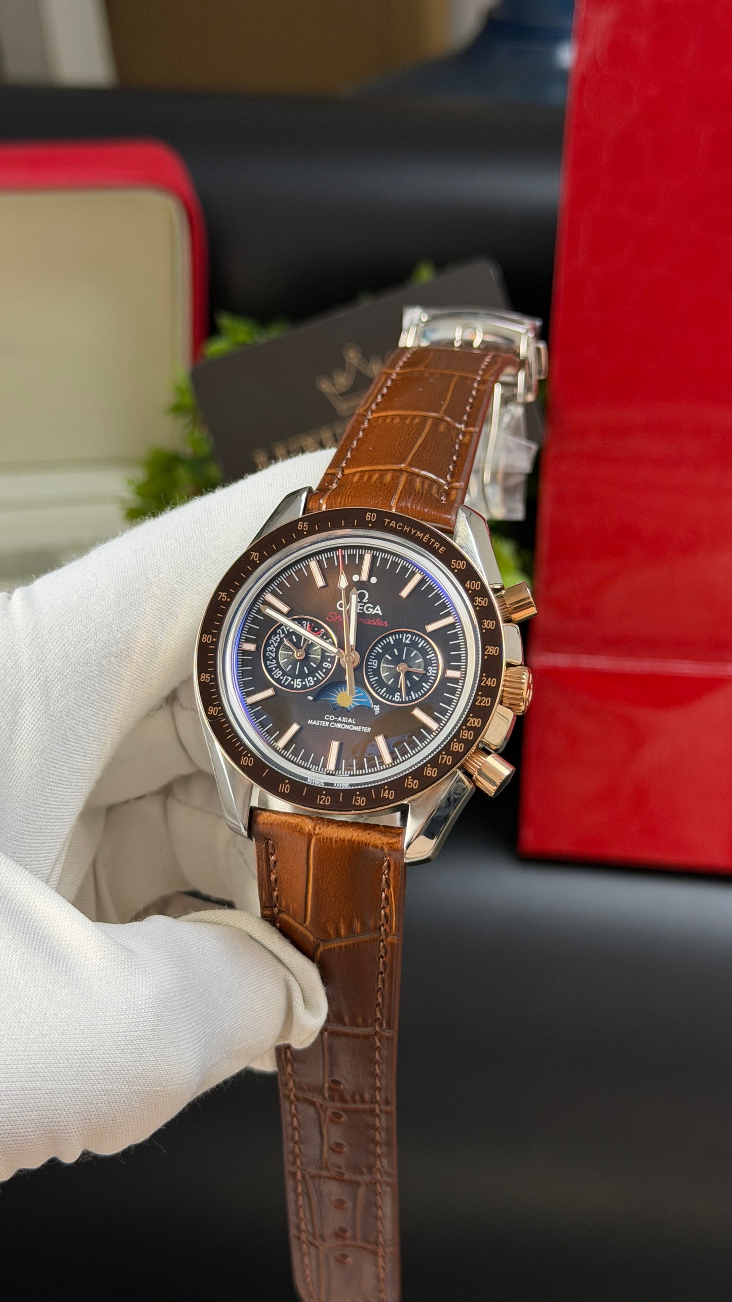 Silver with Chocolate Dial.