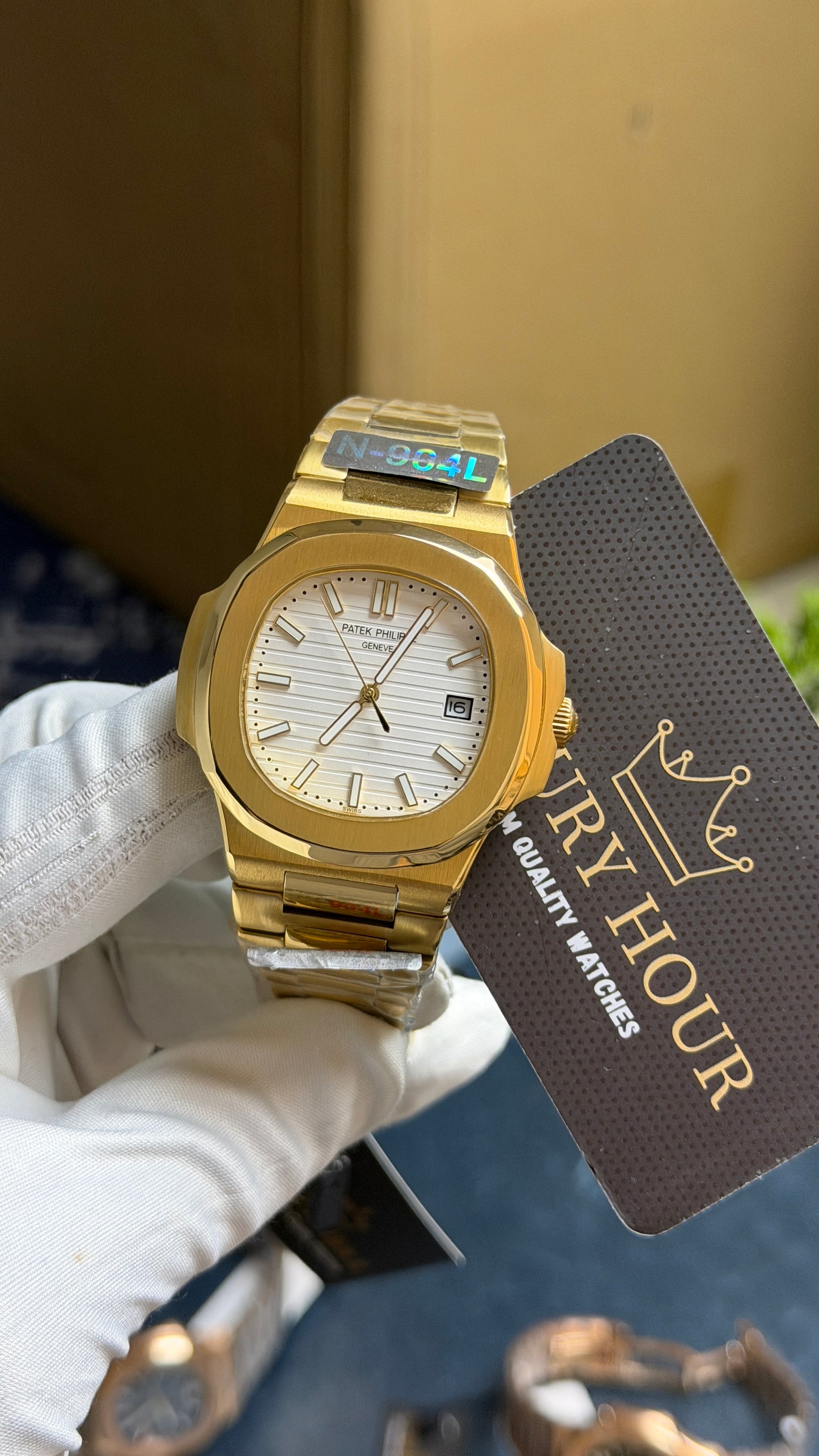 Yellow Gold with White Dial.
