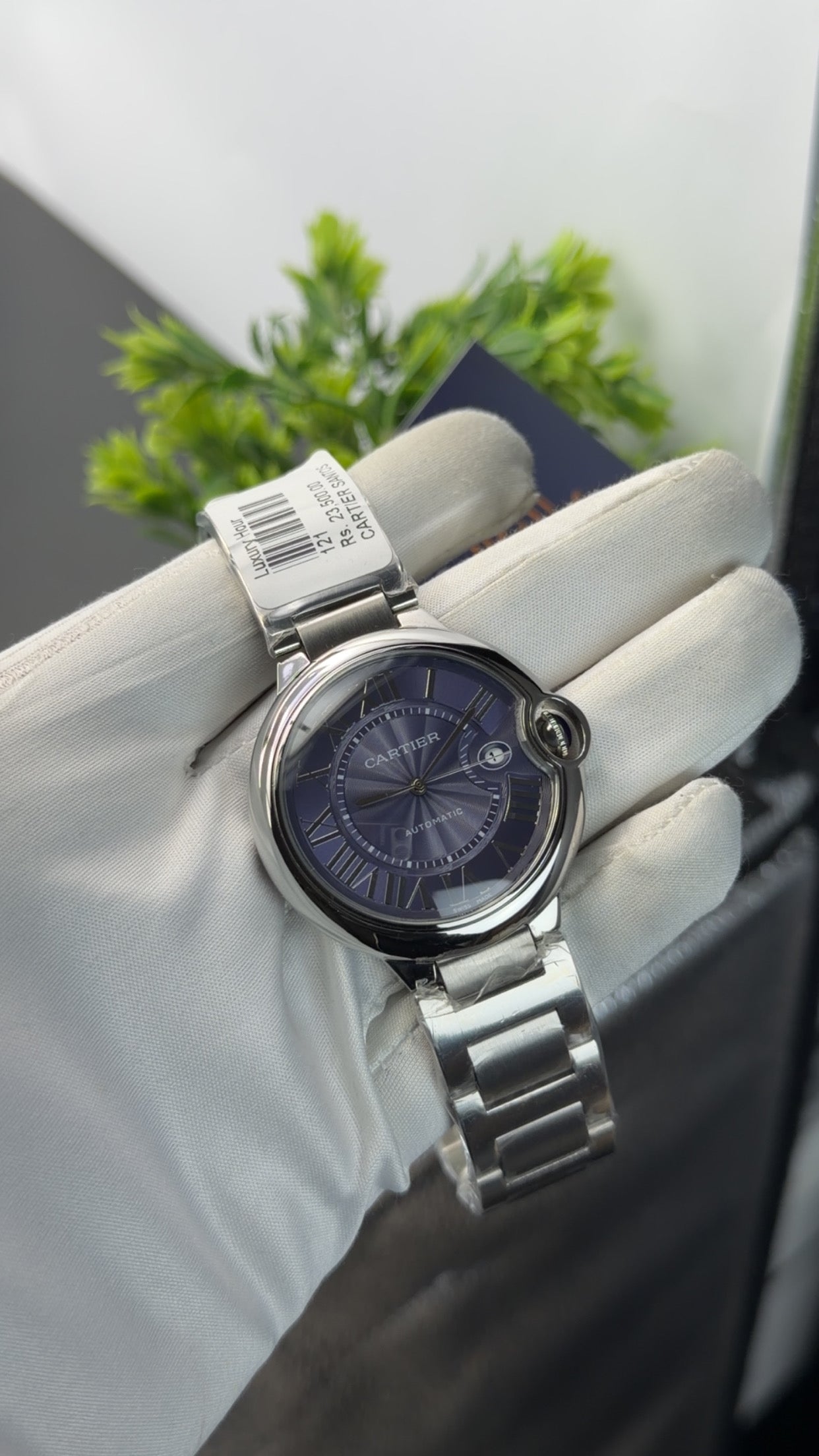 Silver with blue dial 🔥