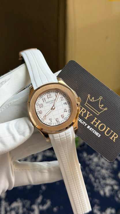 Rose Gold with White Dial.