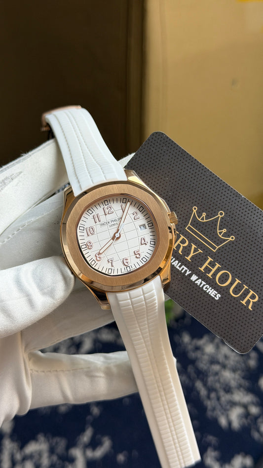 Rose Gold with White Dial.