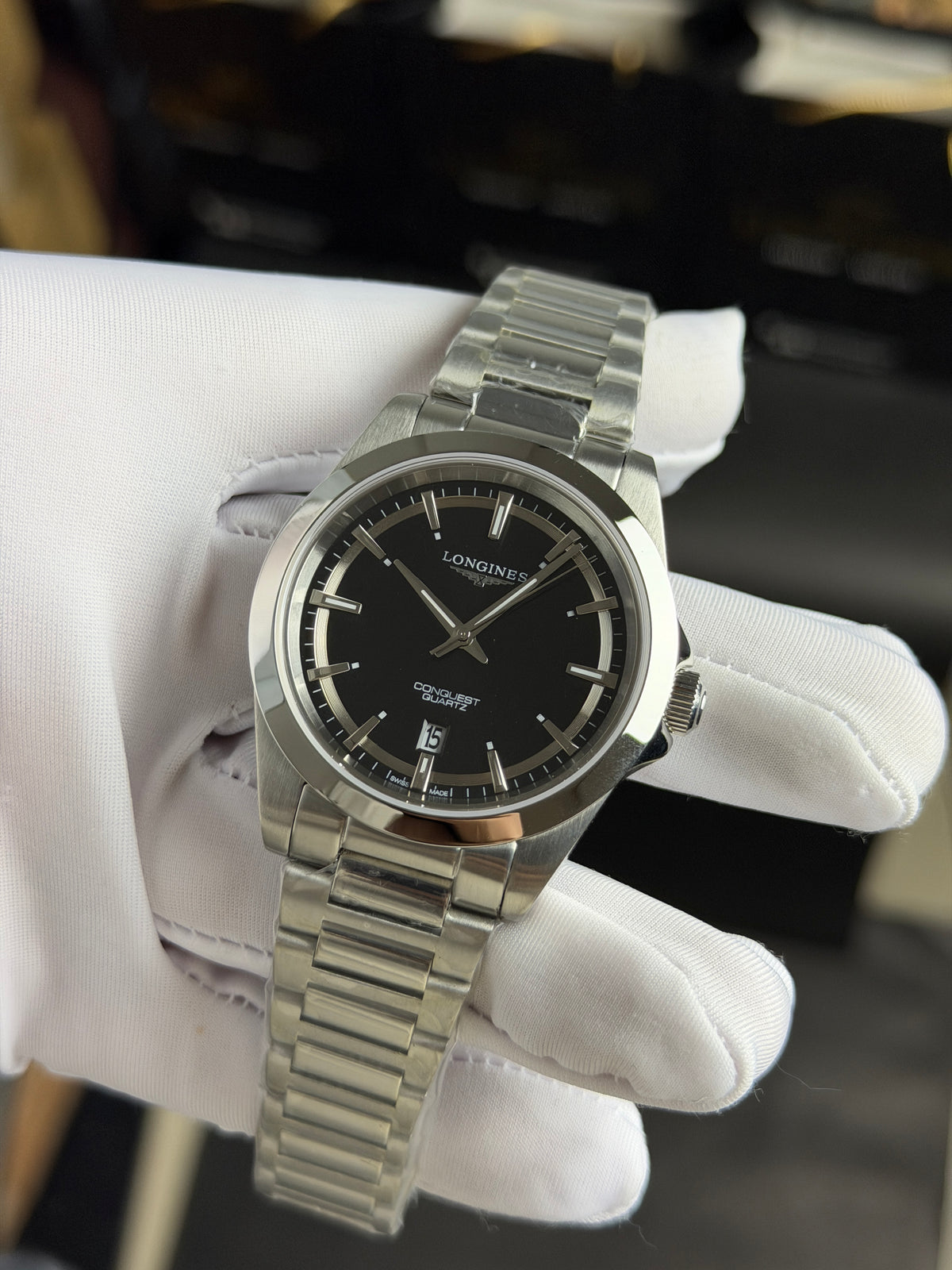 Silver with Black Dial.