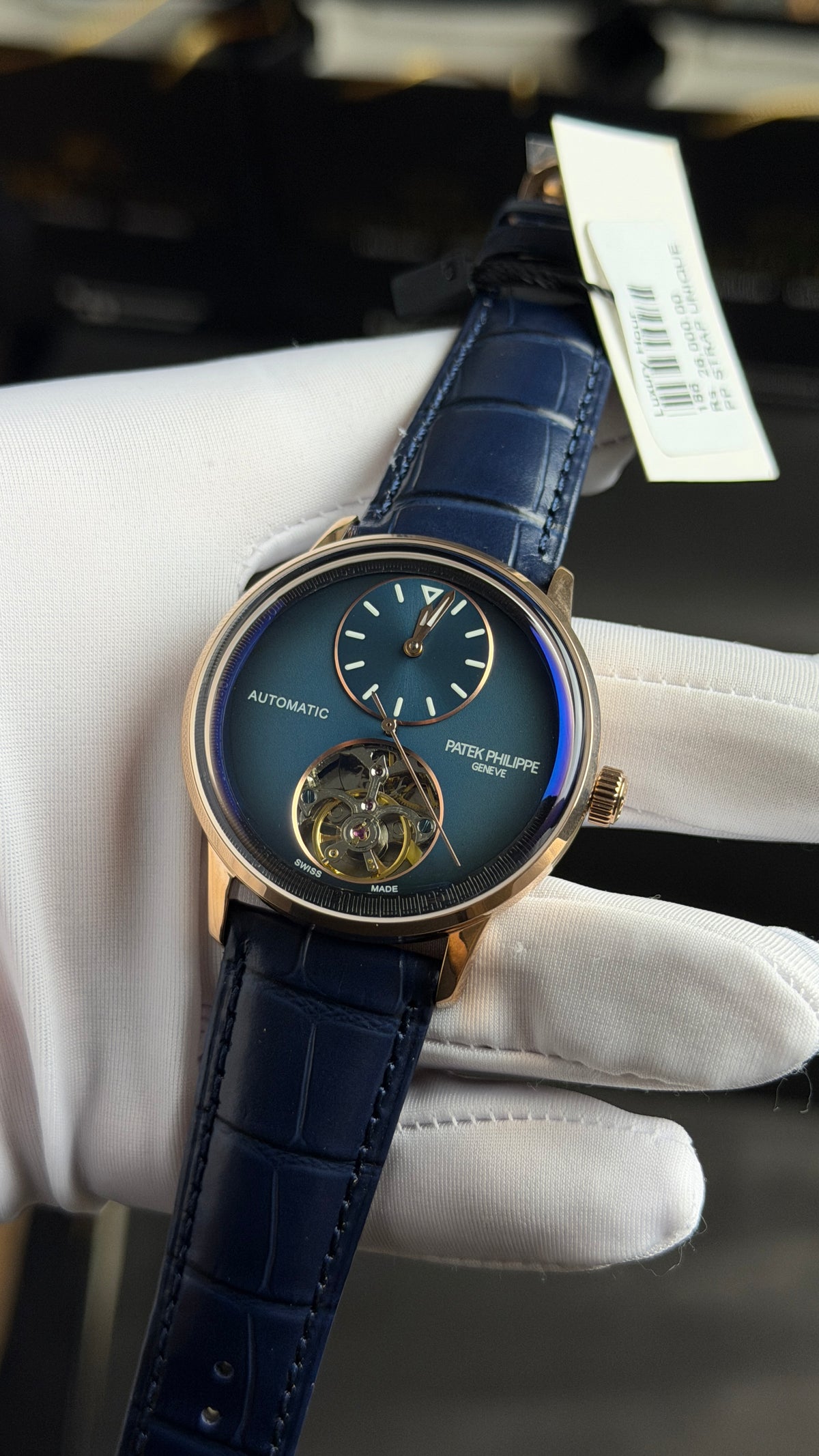 Rose Gold with Blue Dial.