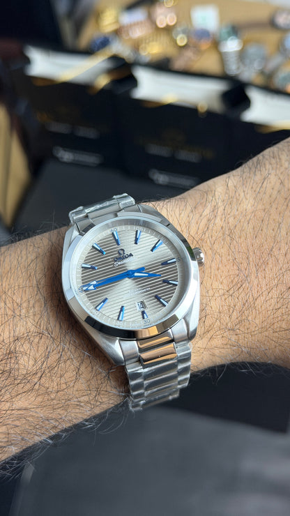Silver with White Dial.