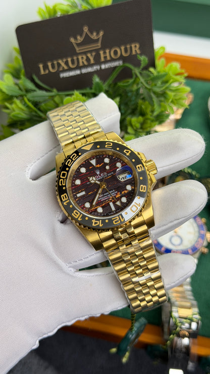 Yellow Gold with Marble Dial.