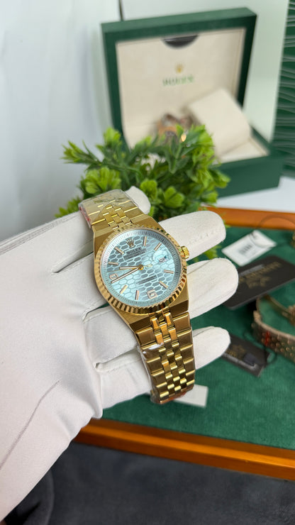 Yellow Gold with Sky Blue Dial🔥
