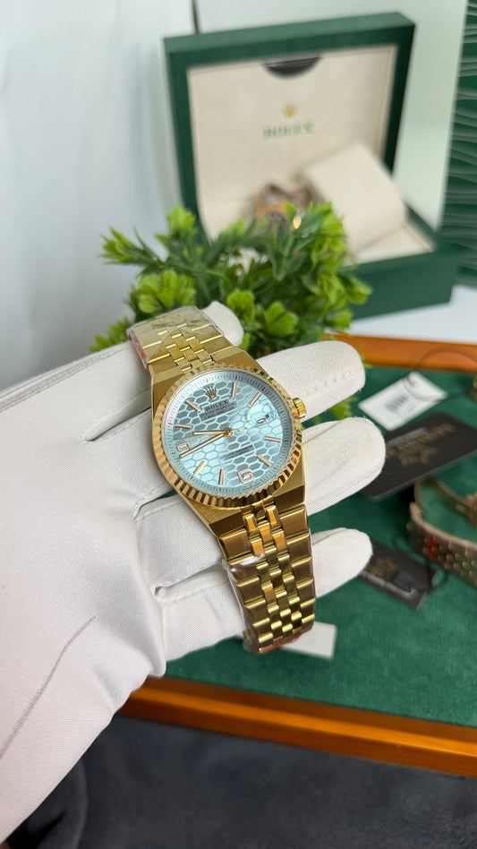 Yellow Gold with Sky Blue Dial🔥
