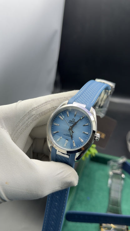 Silver with Blue Dial 🔥