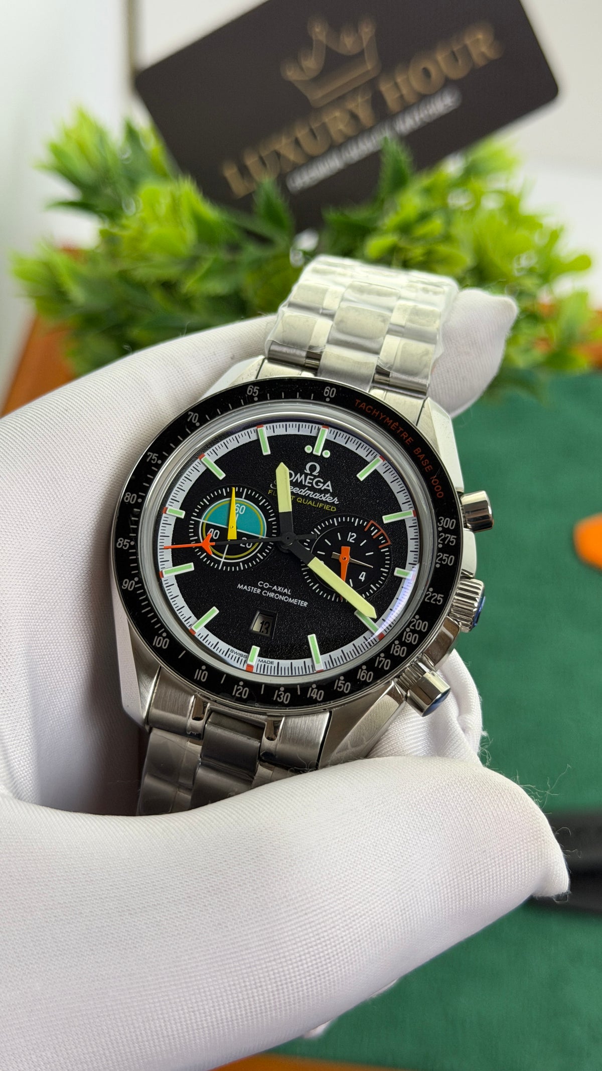 Silver with Black Dial.